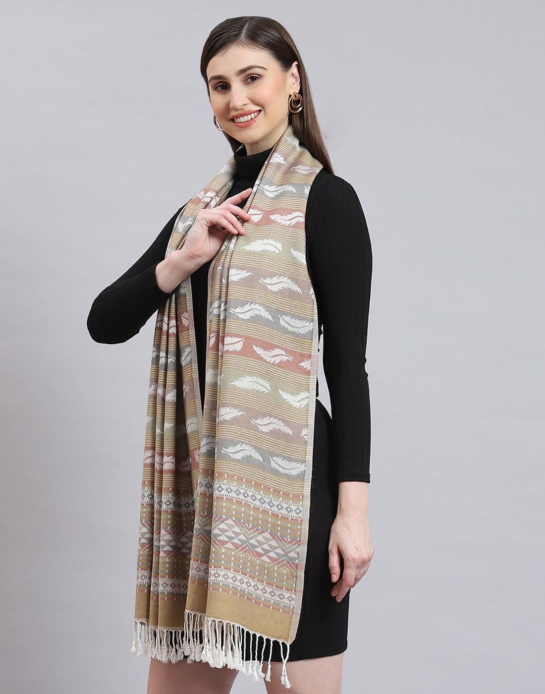Women Multicolor Self Design Stole