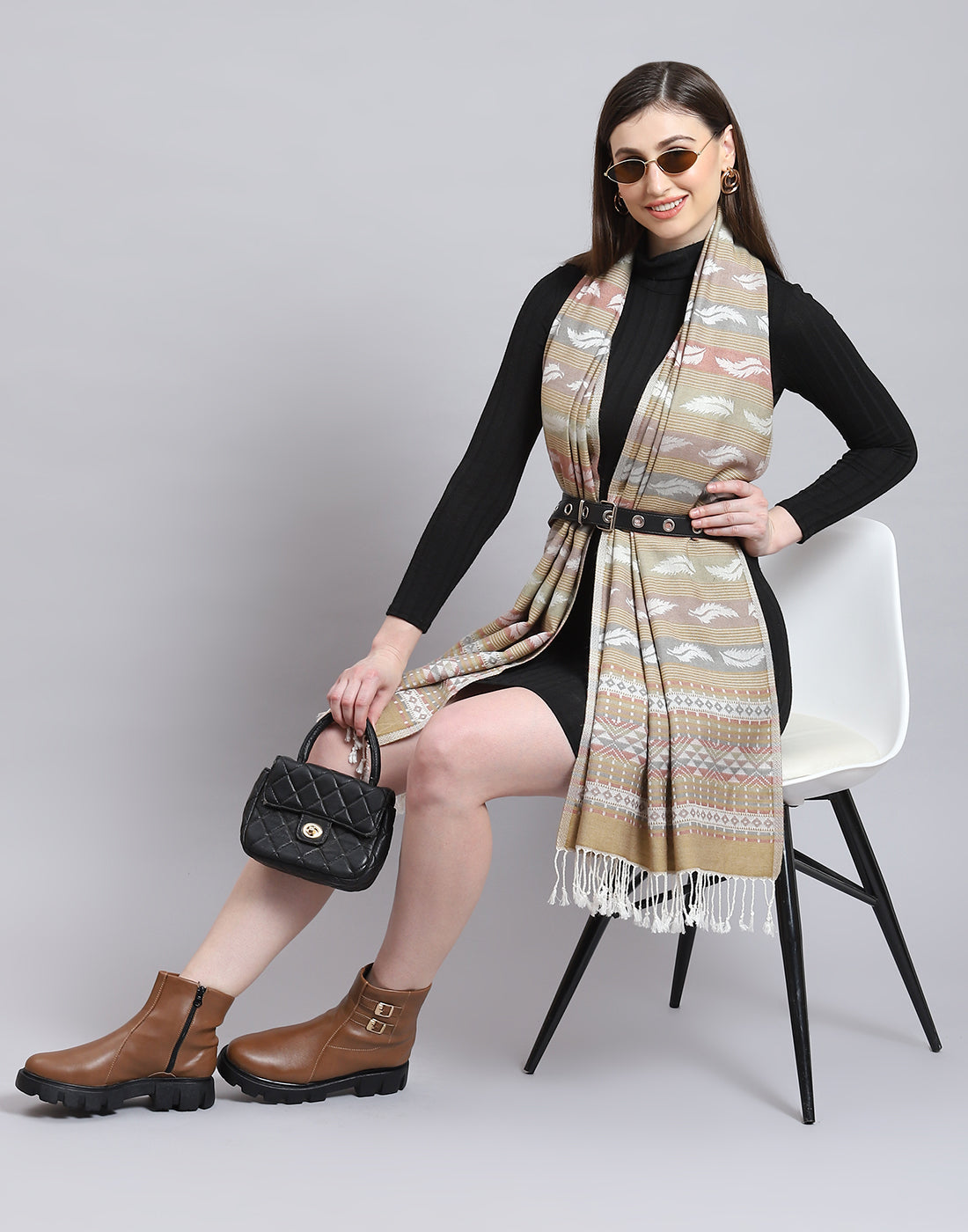 Women Multicolor Self Design Stole