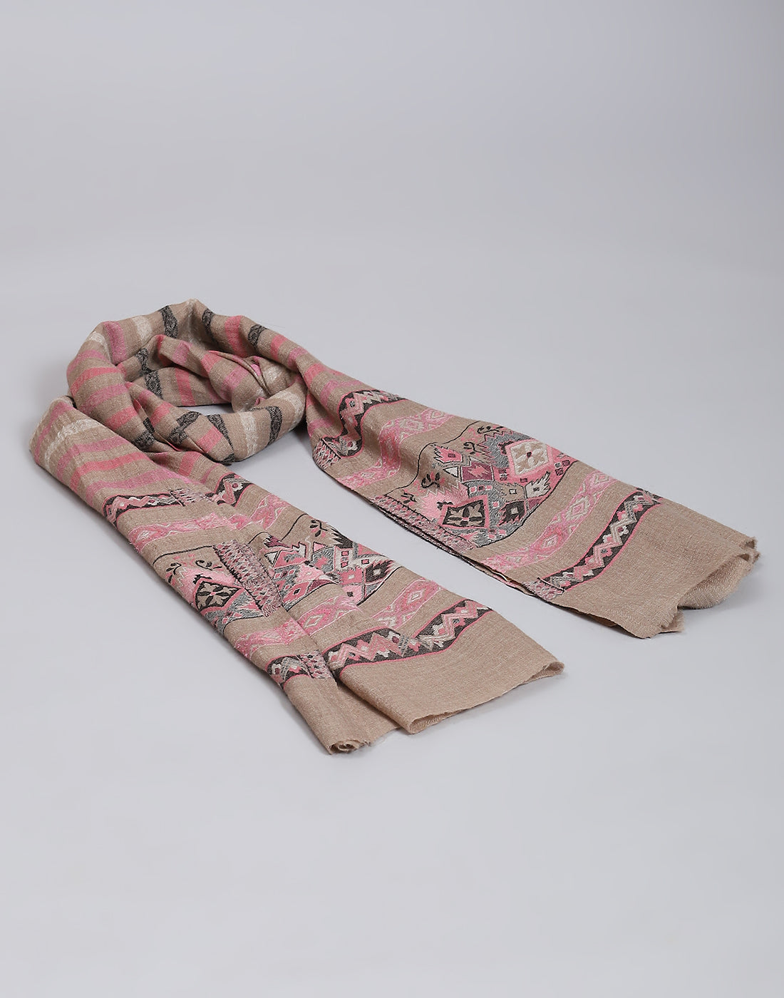 Women Pink Self Design Stole