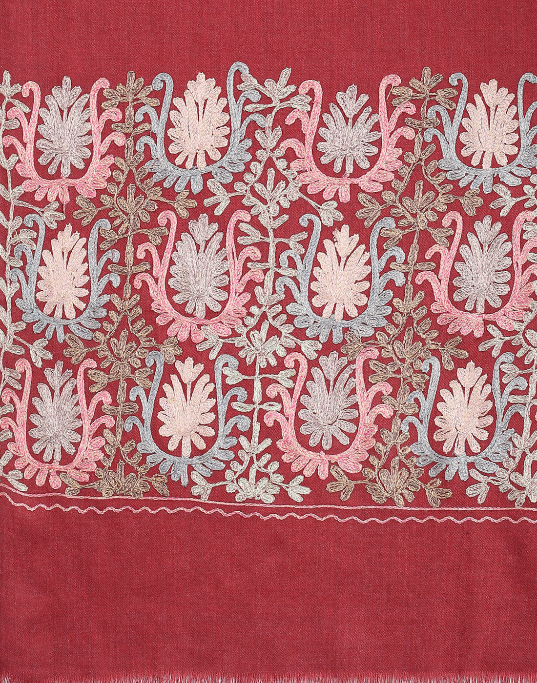 Women Maroon Self Design Stole