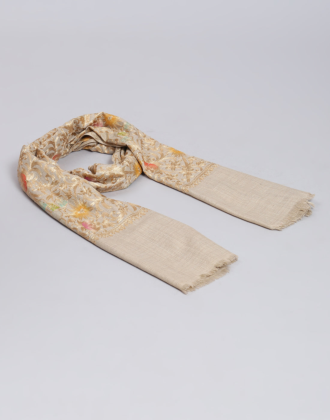 Women Brown Self Design Stole