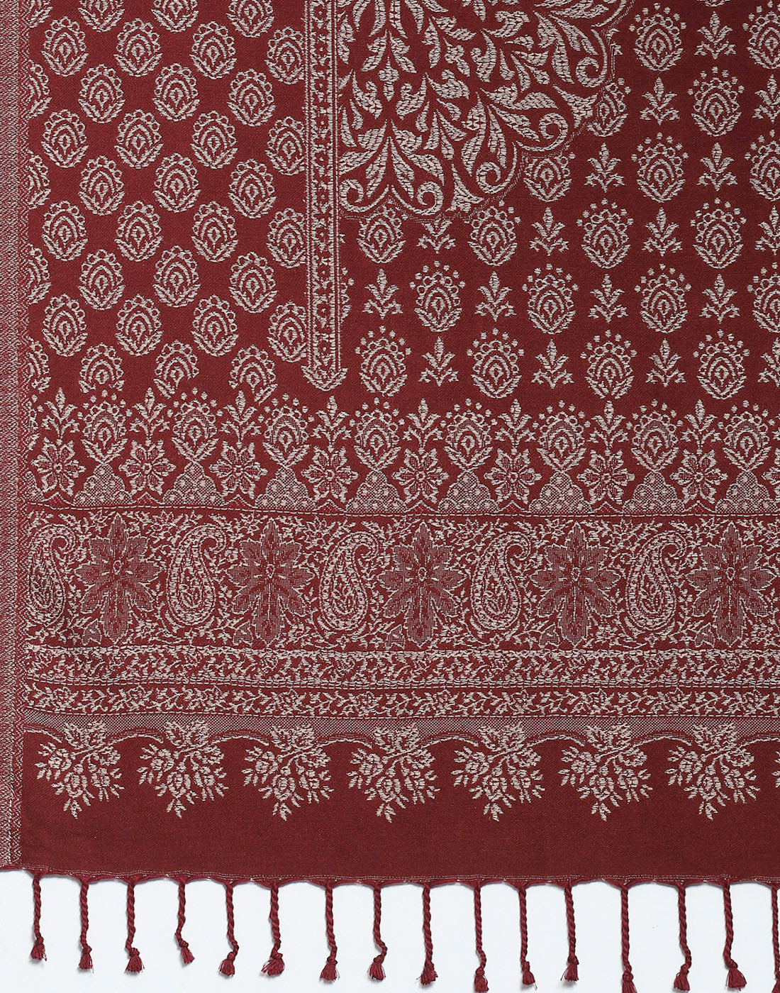 Women Red Self Design Stole