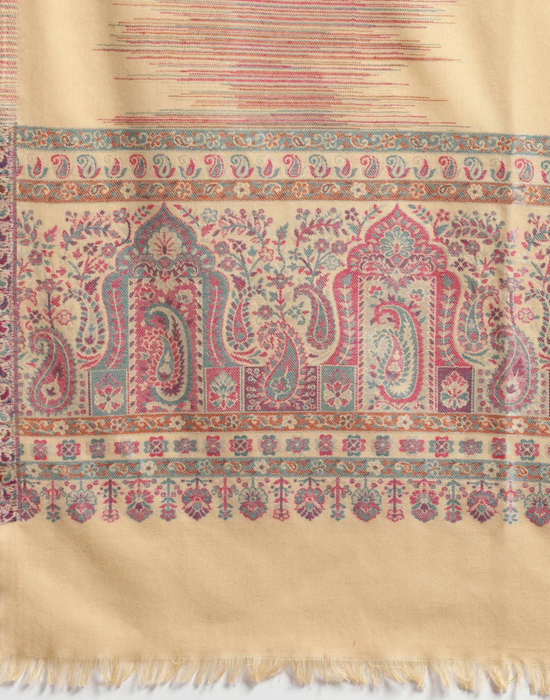 Women Beige Self Design Stole