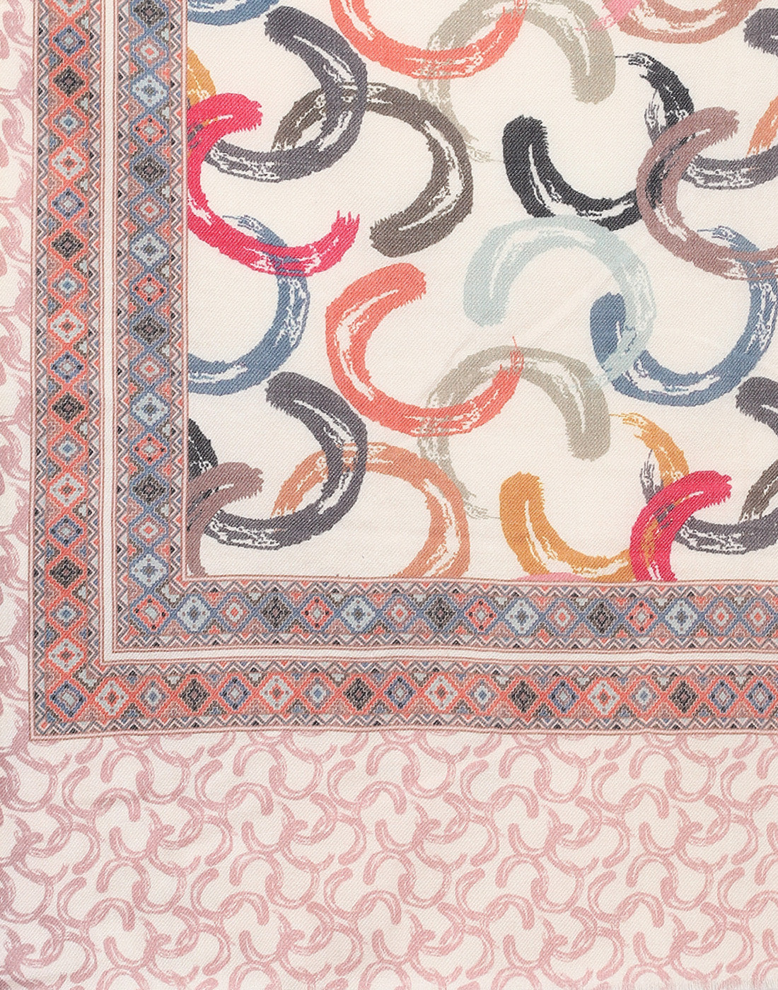 Women Cream Printed Stole