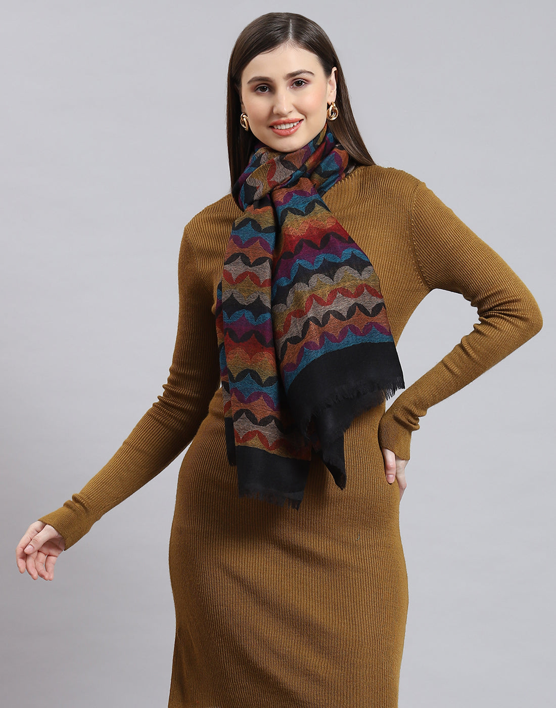 Women Multicolor Self Design Stole