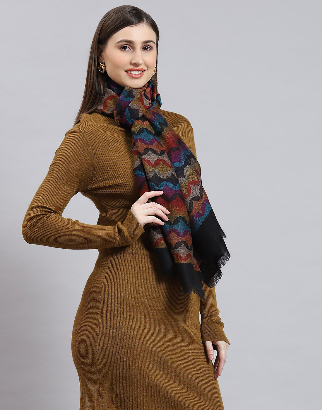 Women Multicolor Self Design Stole