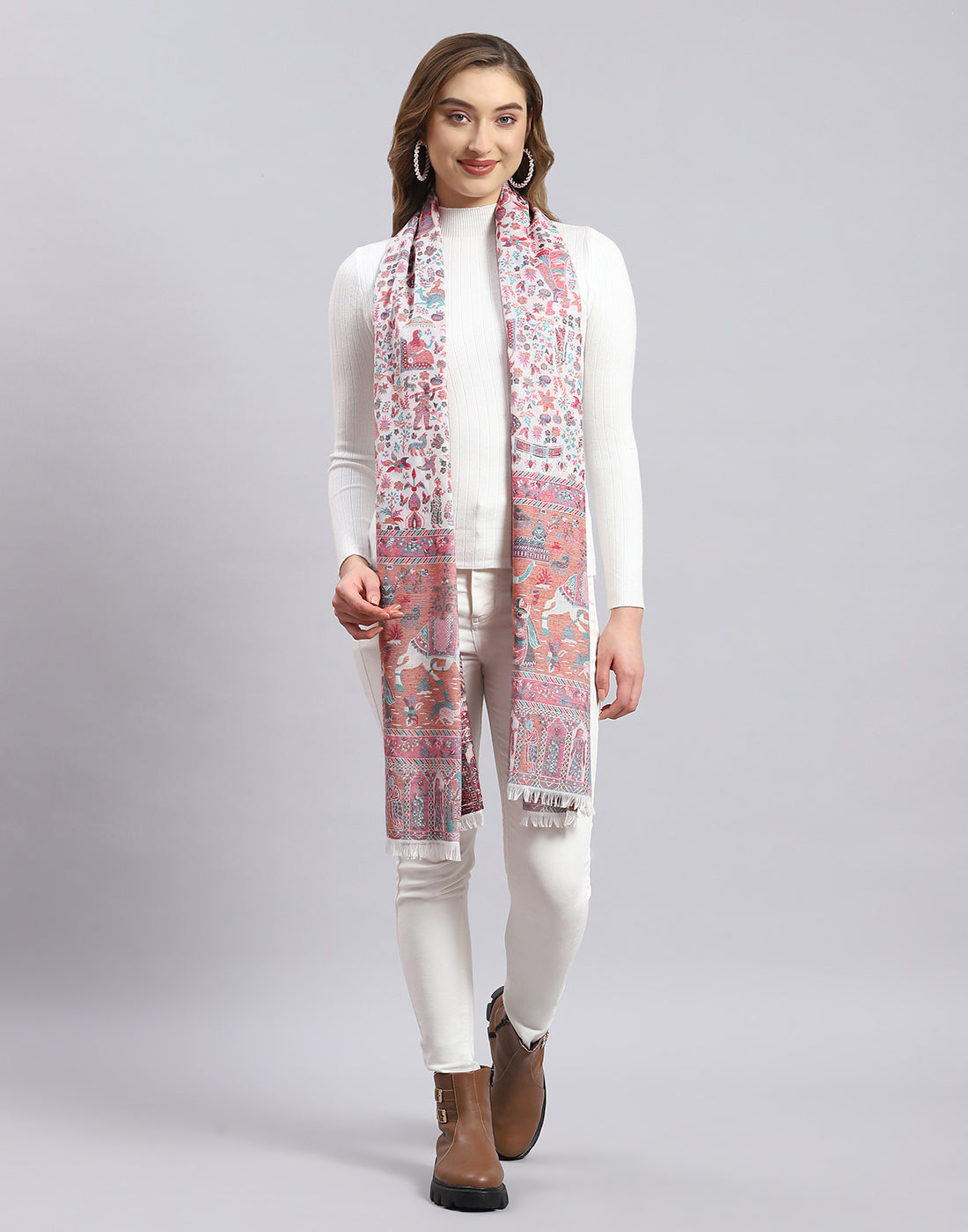 Women Multicolor Self Design Stole