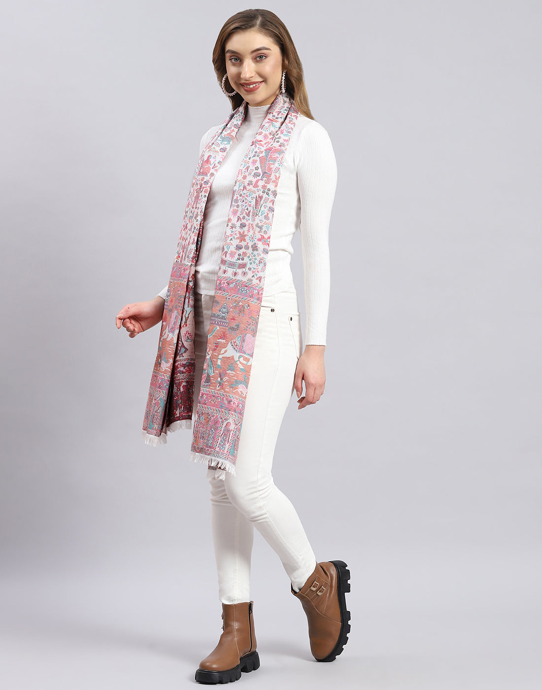 Women Multicolor Self Design Stole