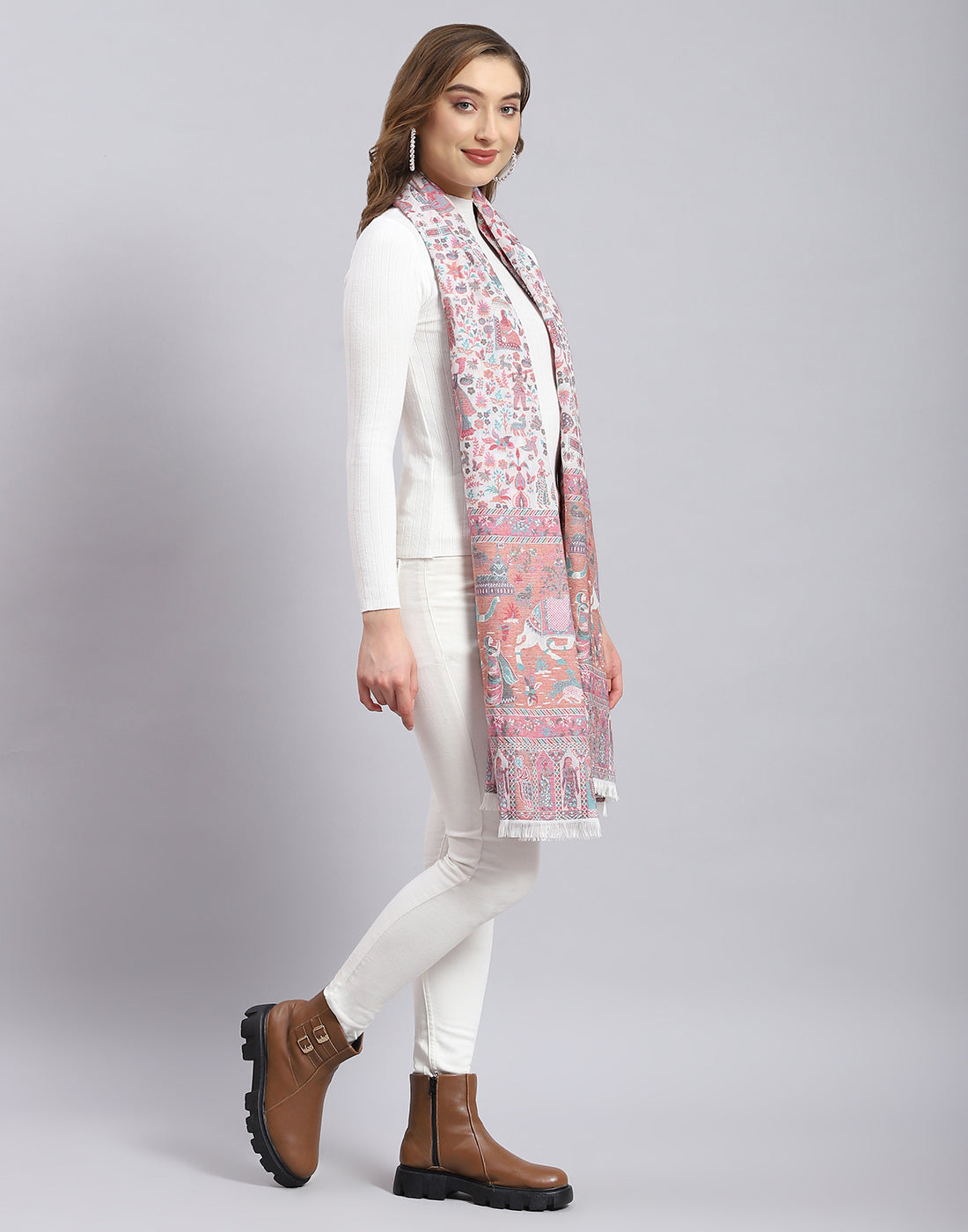 Women Multicolor Self Design Stole