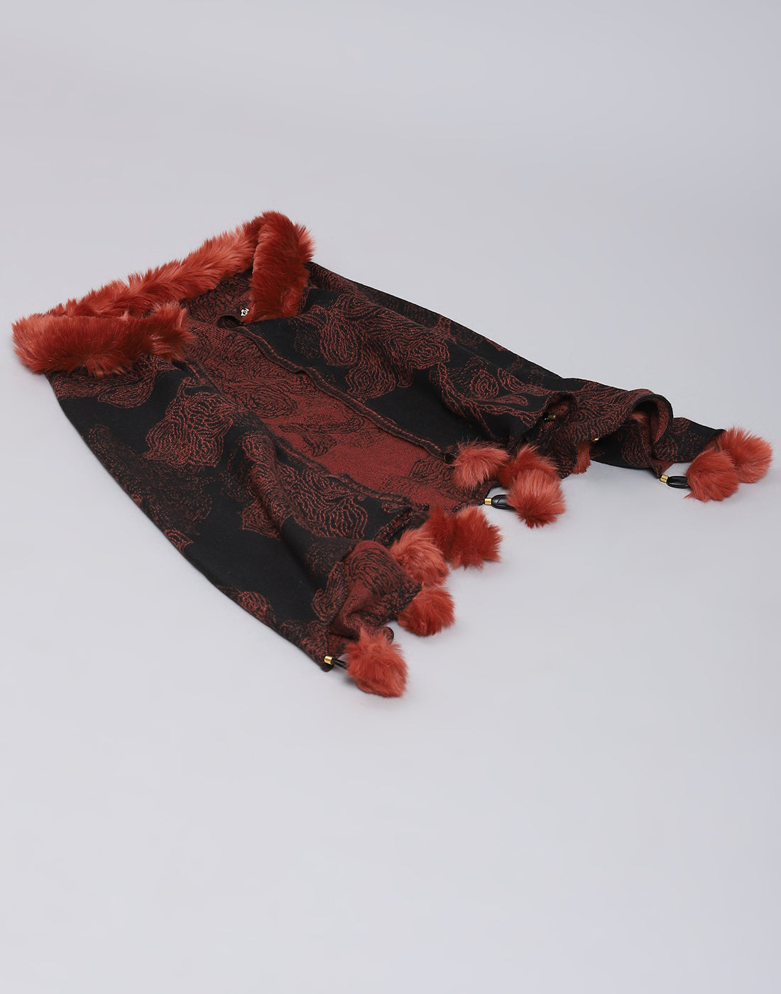 Women Brown Self Design Stole