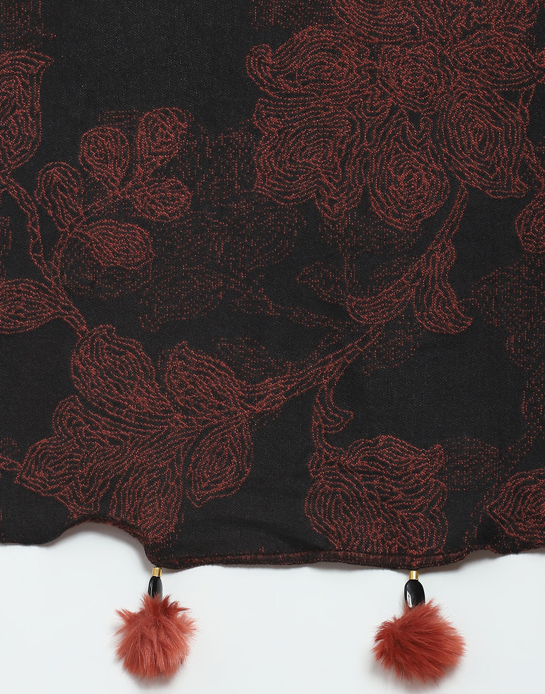 Women Brown Self Design Stole