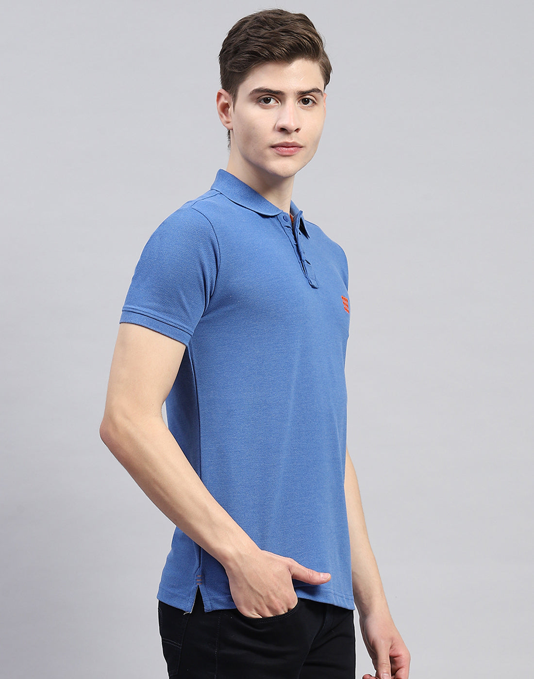 Rock.it Men Blue Solid Polo Collar Half Sleeve T-Shirt