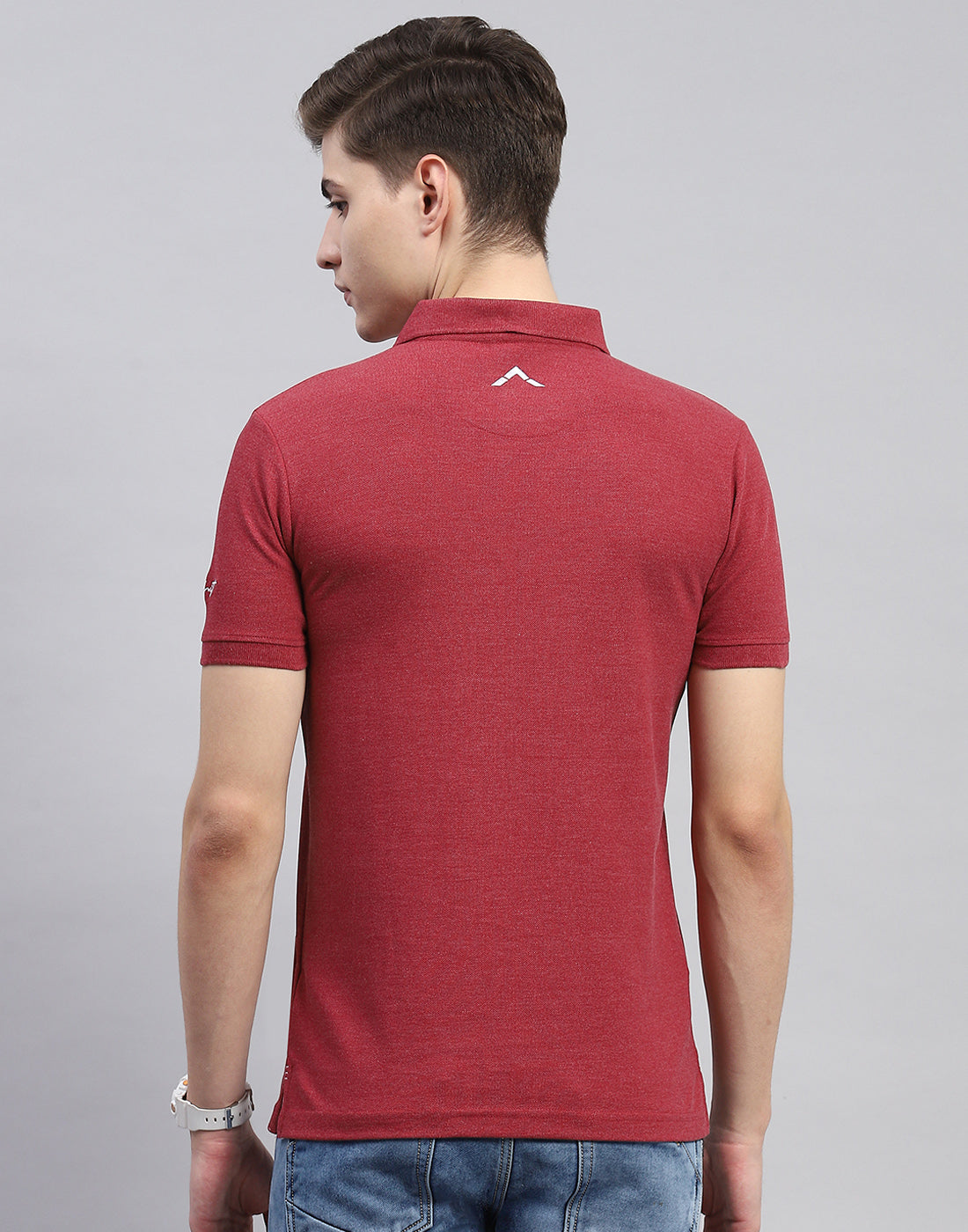 Rock.it Men Maroon Solid Polo Collar Half Sleeve T-Shirt