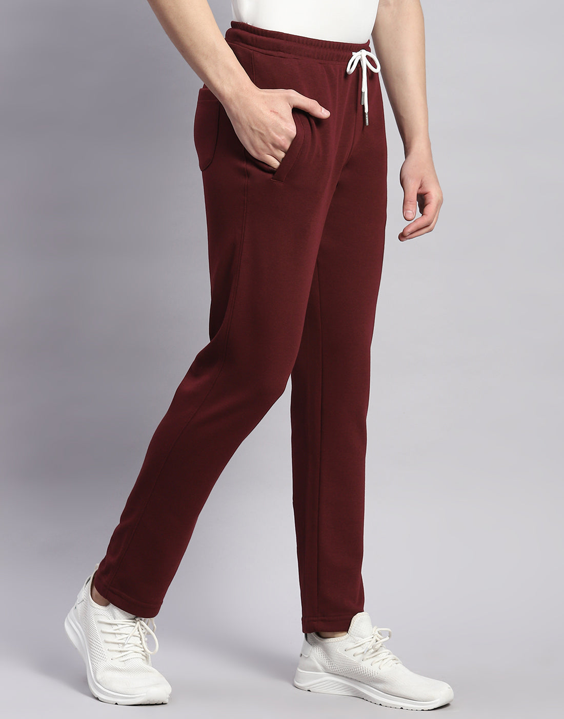 Rock.it Men Maroon Solid Regular Fit Lower
