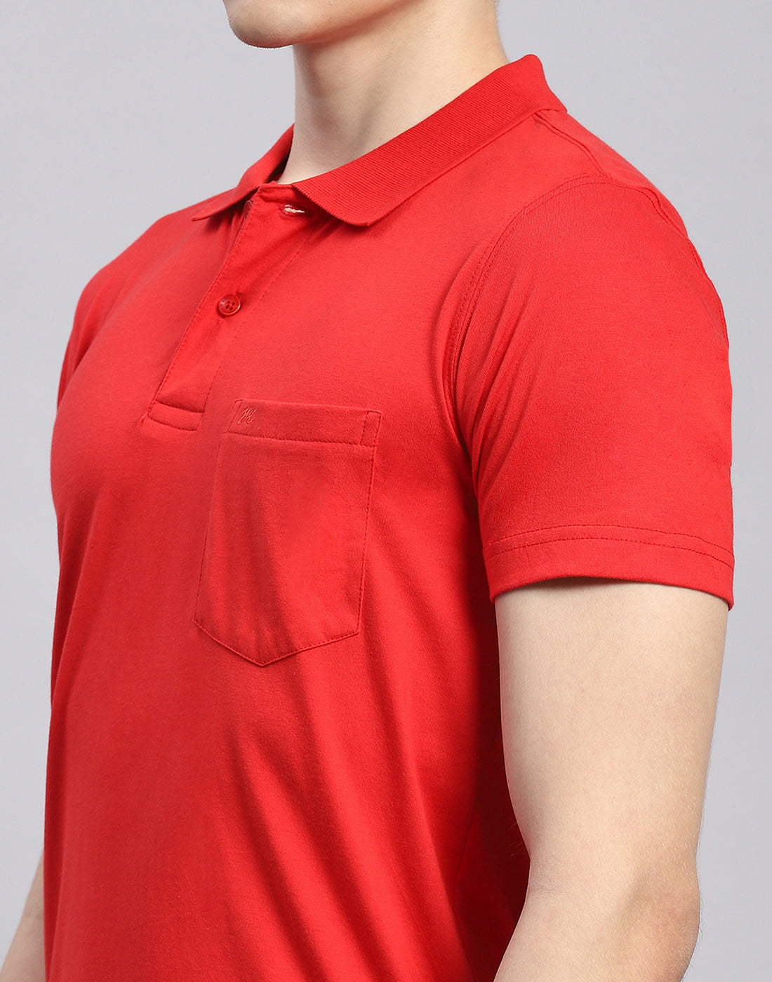 Men Red Solid Polo Collar Half Sleeve T-Shirt