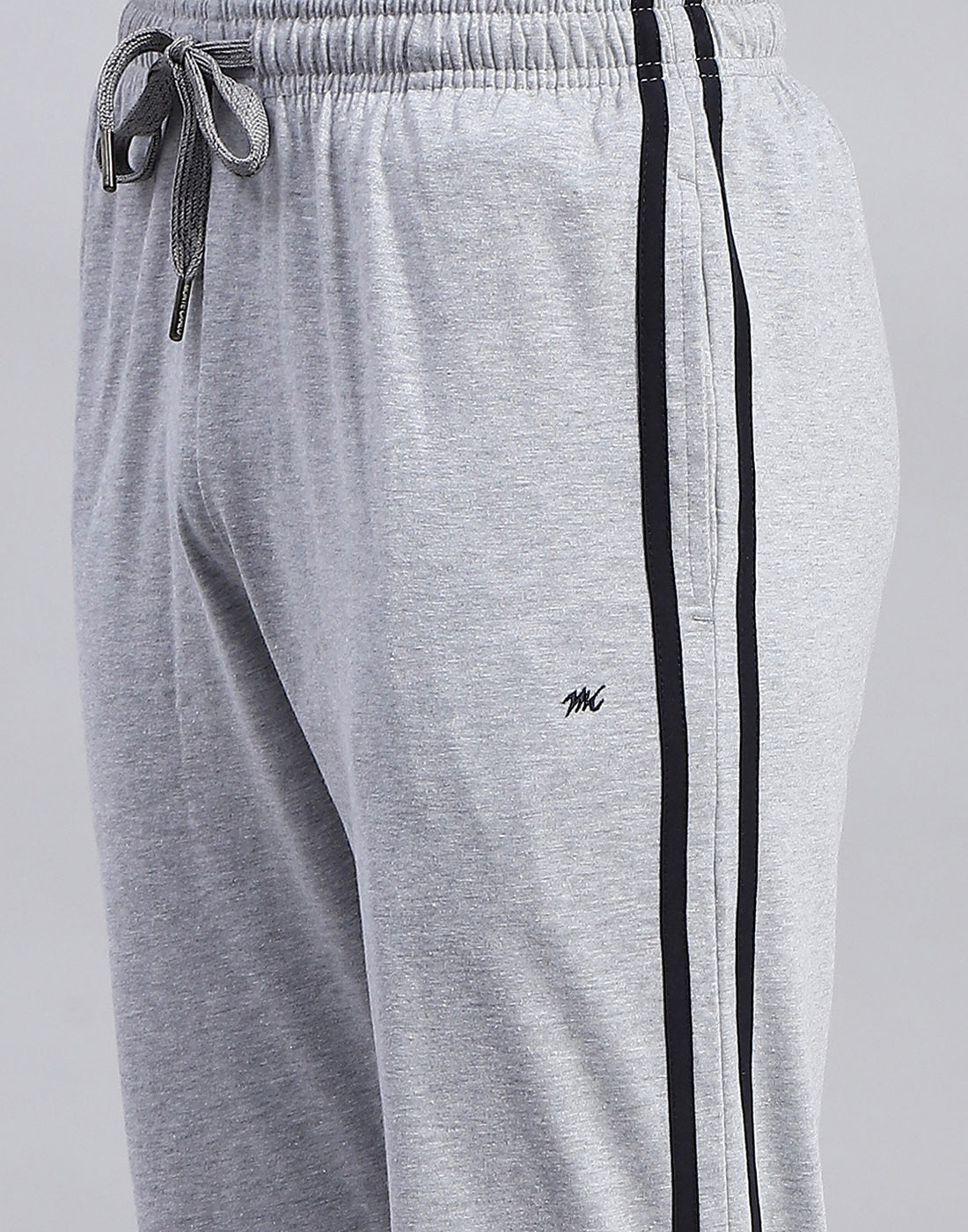 Men Grey Melange Solid Regular Fit Lower