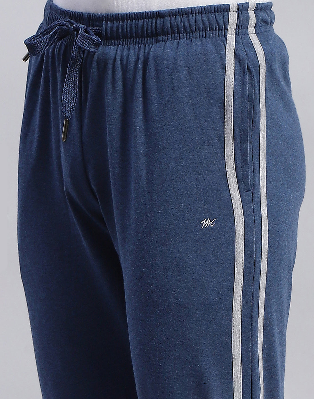 Men Navy Blue Solid Regular Fit Lower