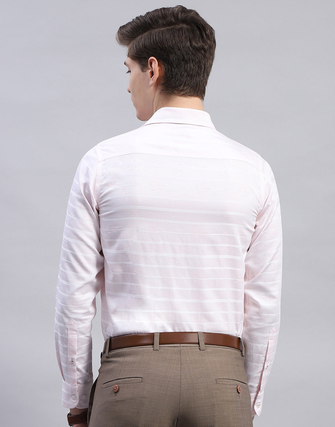 Men Pink Solid Collar Full Sleeve Shirt