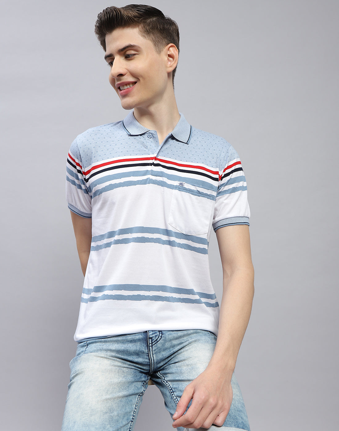 Blue Stripe Polo T-shirt