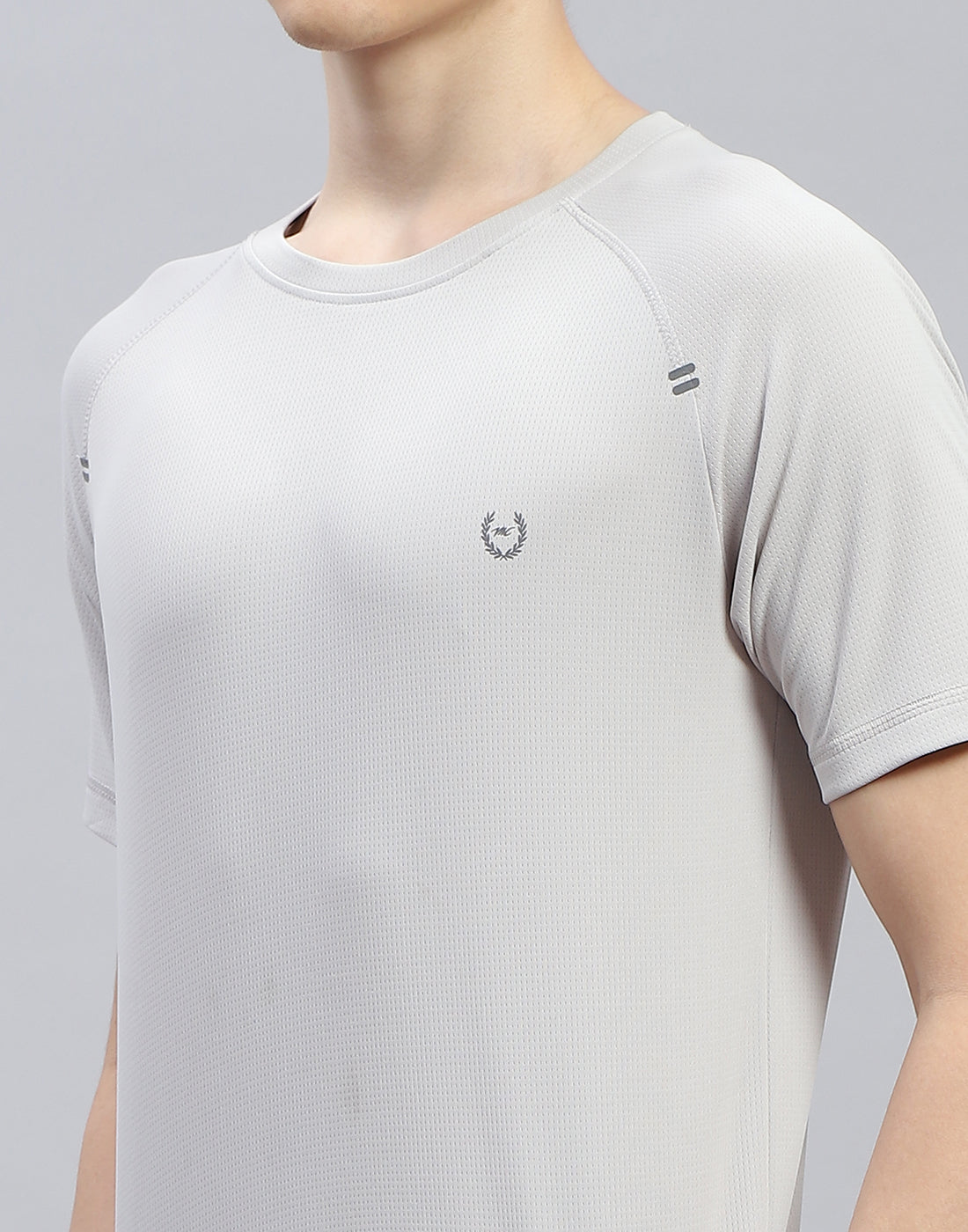 Men Grey Printed Round Neck Half Sleeve T-Shirt