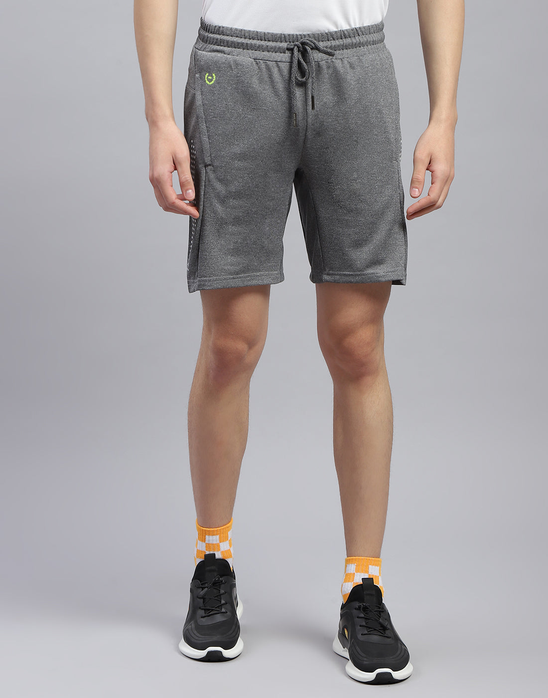 Men Grey Solid Bermuda