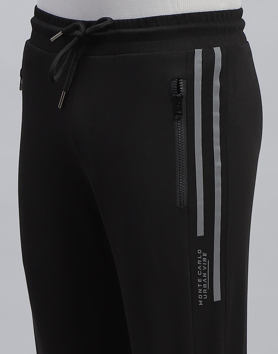 Men Black Solid Regular Fit Lower