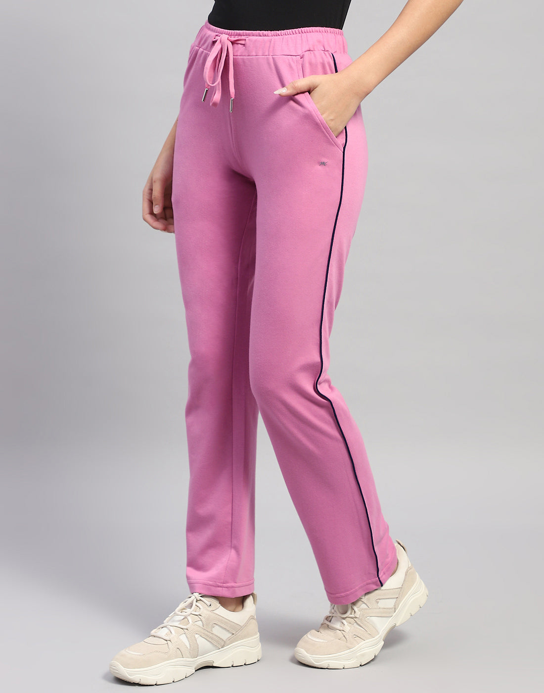 Women Mauve Solid Regular Fit Lower