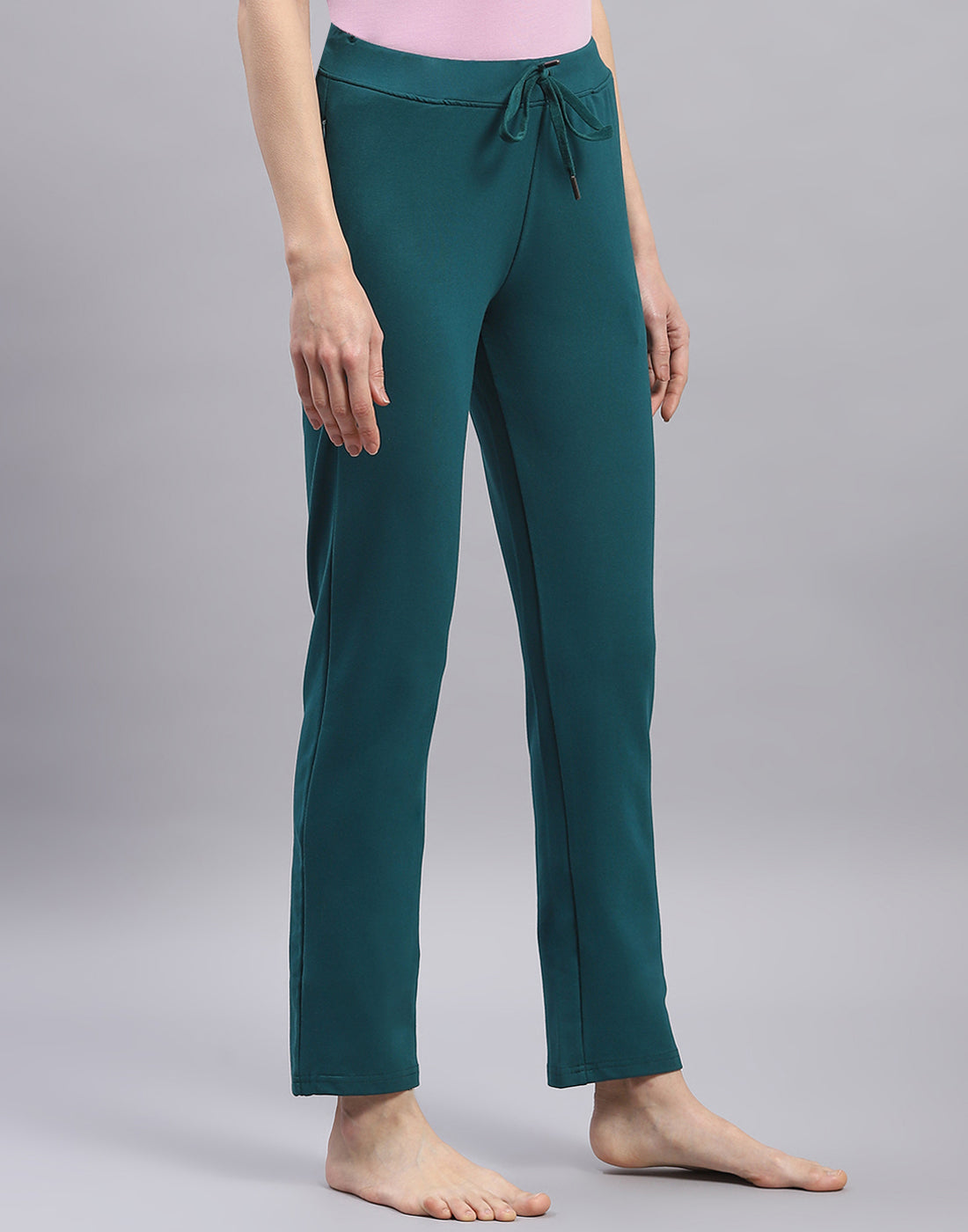 Women Teal Blue Solid Regular Fit Lower