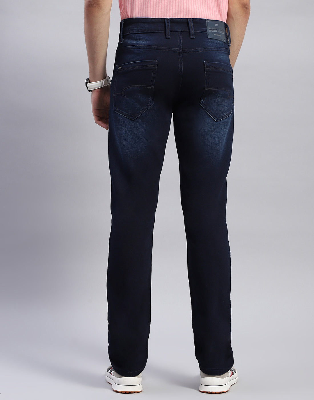 Men Blue Light Wash Straight Fit Denim