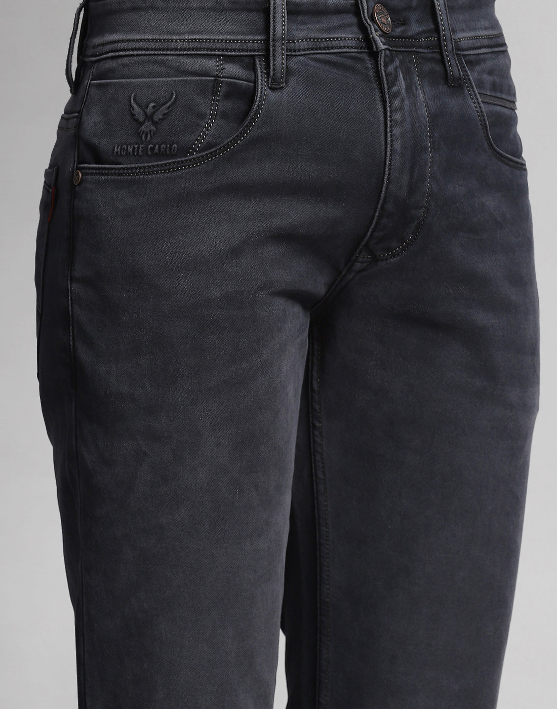 Men Black Normal Wash Straight Fit Denim