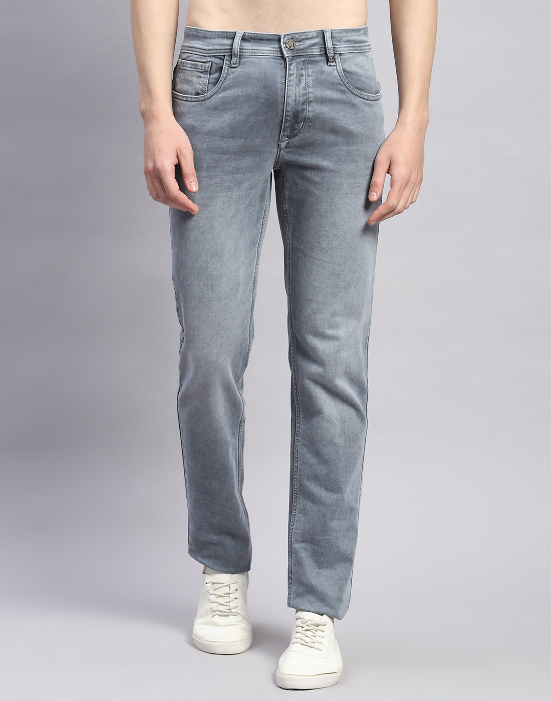 Buy Men Grey Light Wash Narrow Fit Denim Online in India Monte Carlo