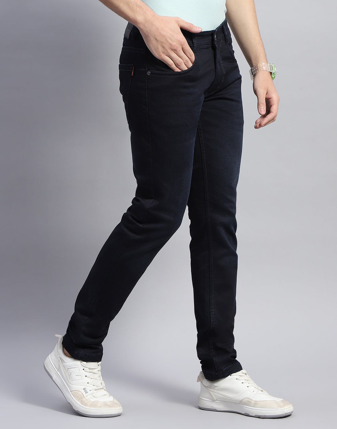 Men Blue Light Wash Skinny Fit Denim