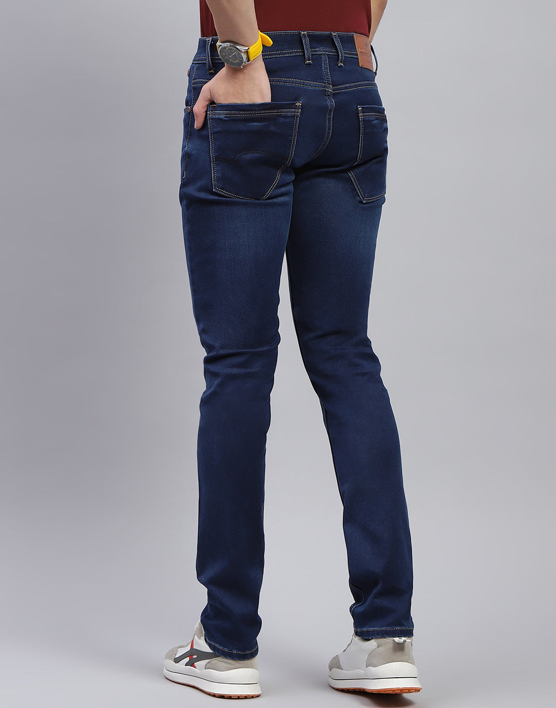 Men Blue Light Wash Skinny Fit Denim