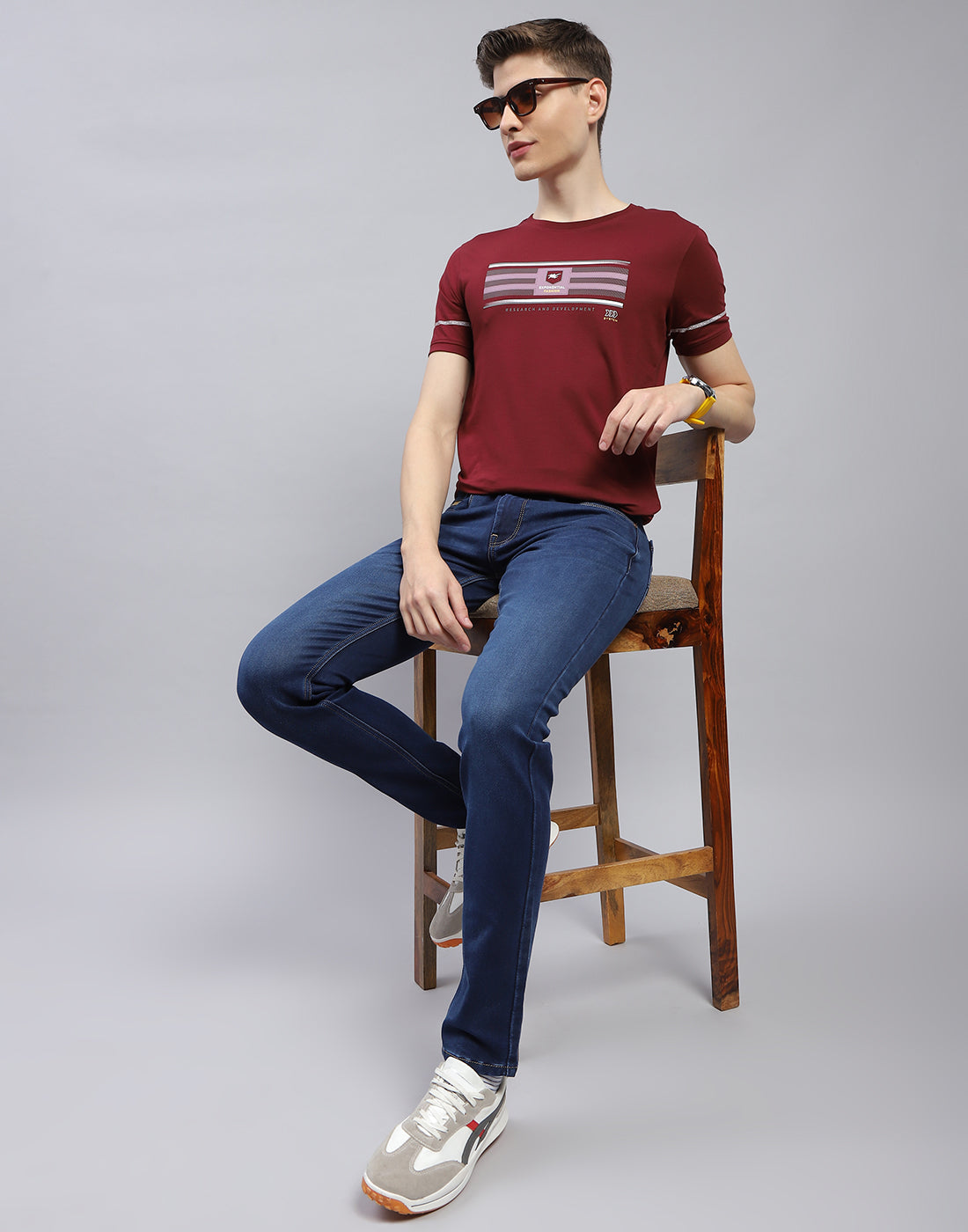 Men Blue Light Wash Skinny Fit Denim