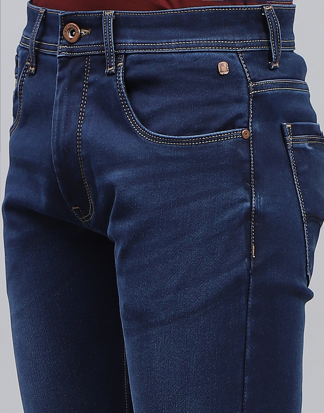 Men Blue Light Wash Skinny Fit Denim