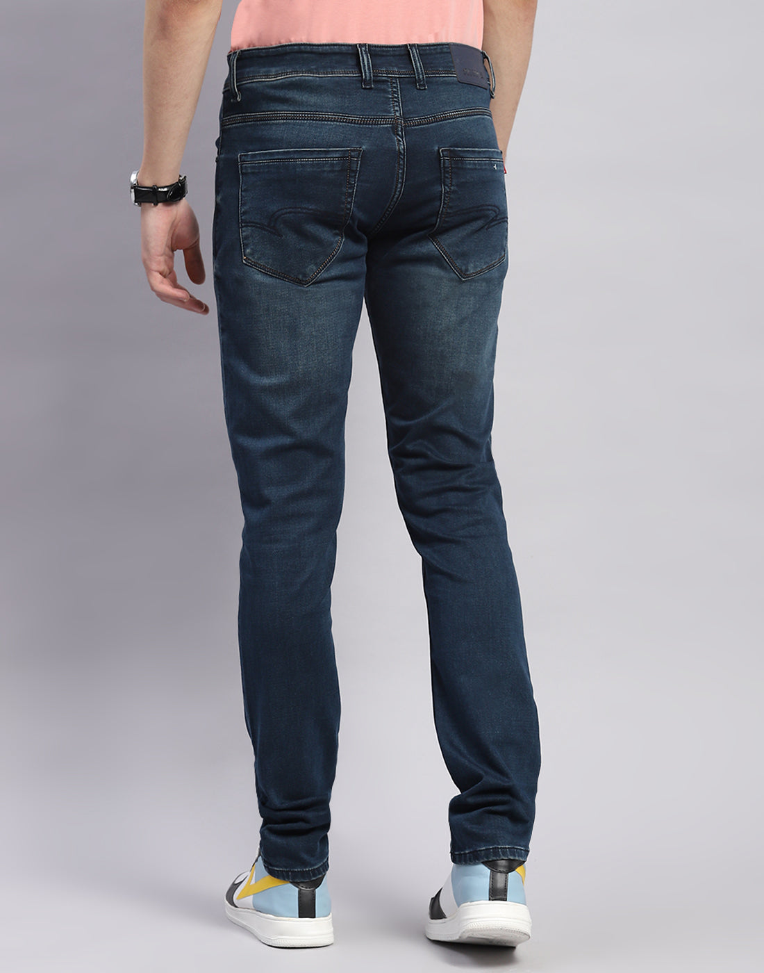 Men Blue Light Wash Skinny Fit Denim