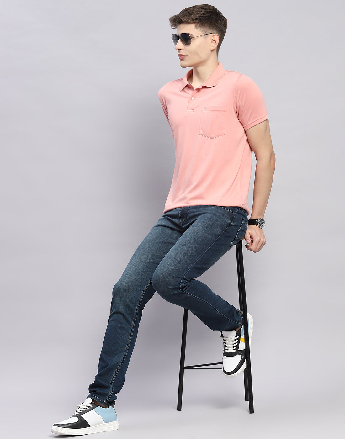 Men Blue Light Wash Skinny Fit Denim