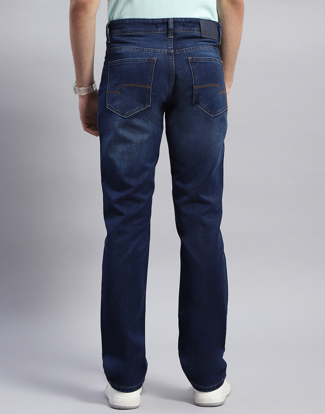 Men Blue Light Wash Straight Fit Denim