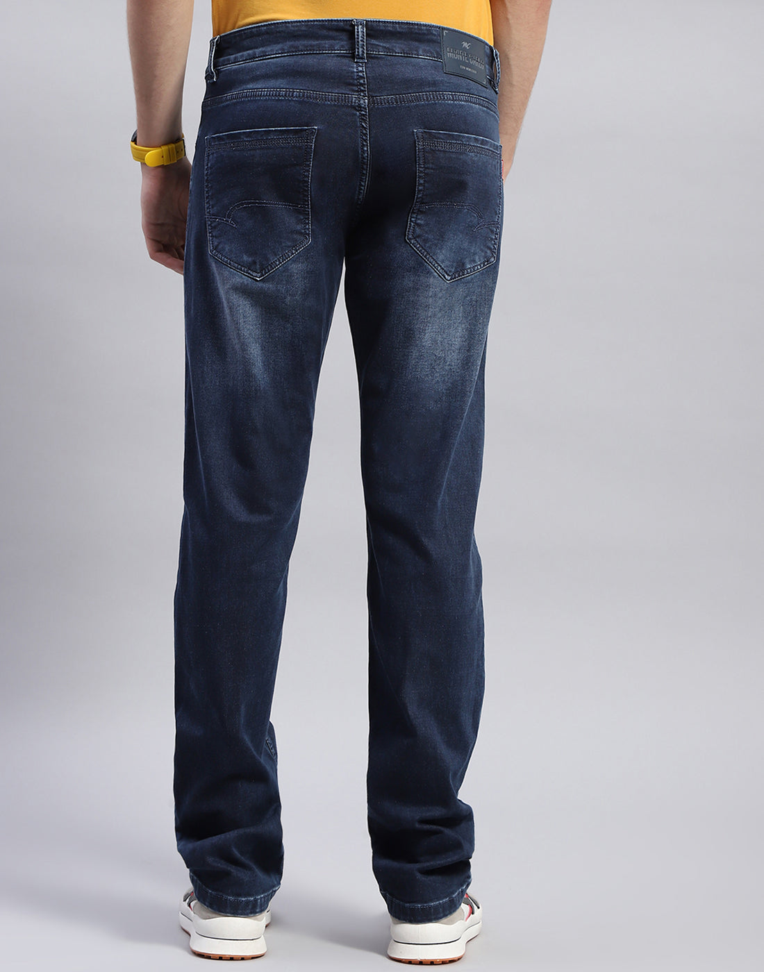 Men Blue Light Wash Straight Fit Denim