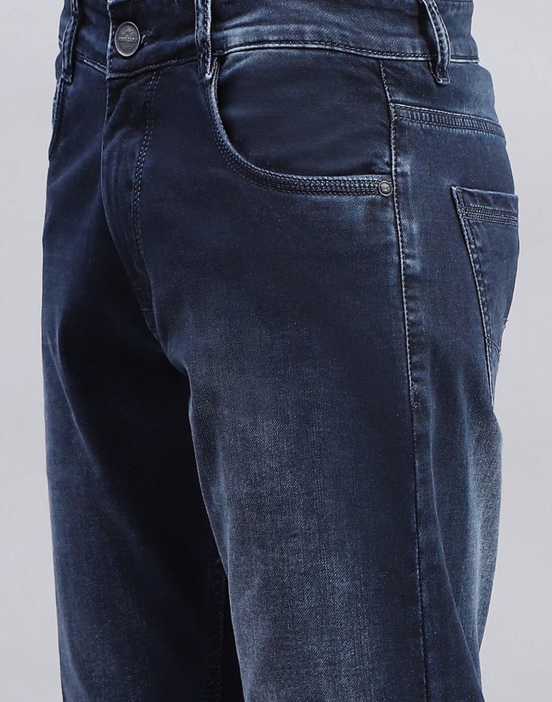 Men Blue Light Wash Straight Fit Denim