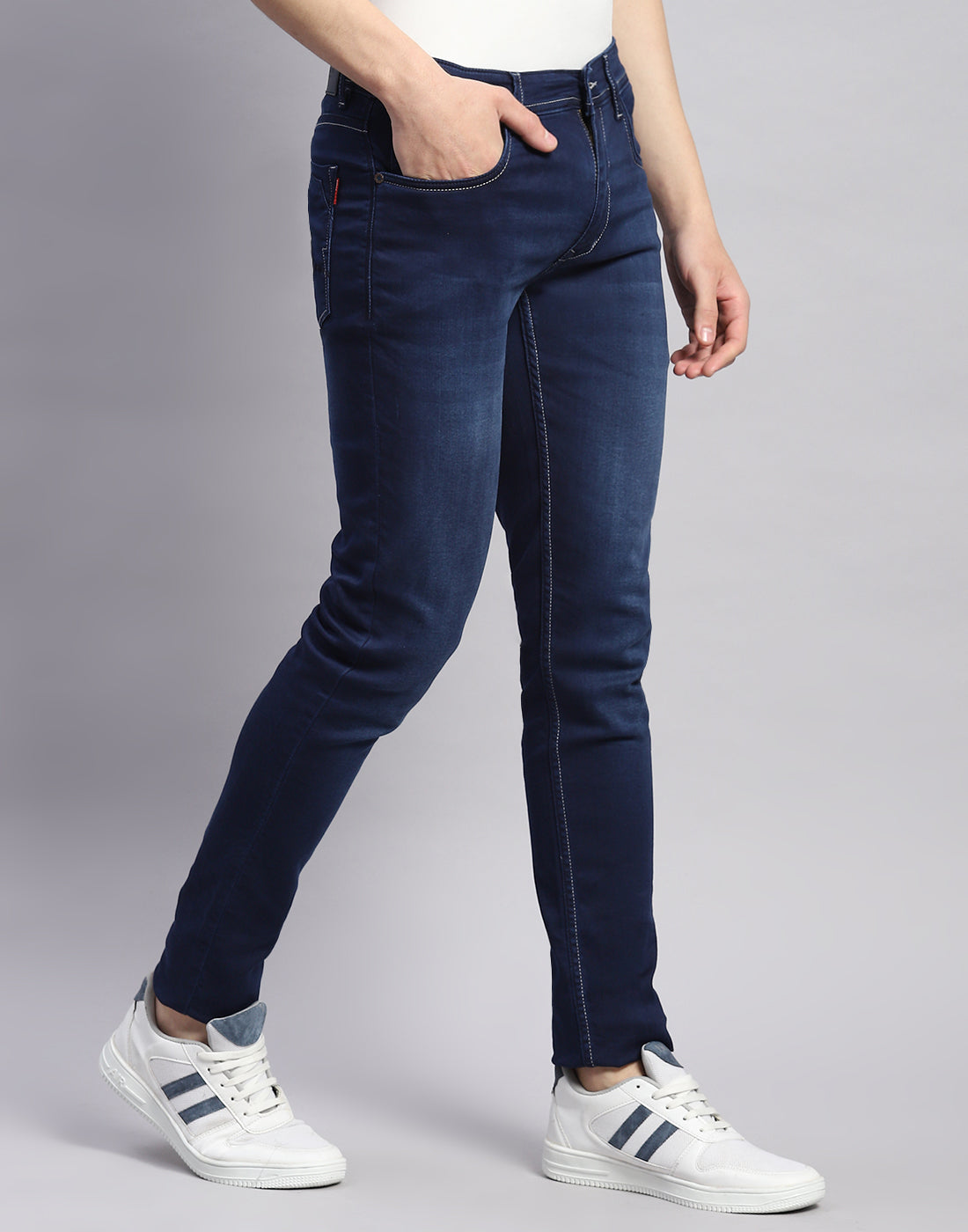 Men Blue Light Wash Skinny Fit Denim