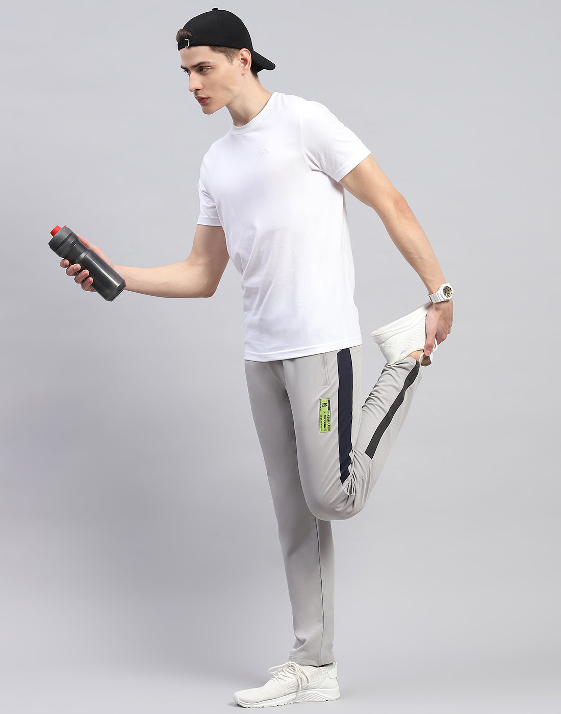 Men Grey Plain Regular Fit Lower