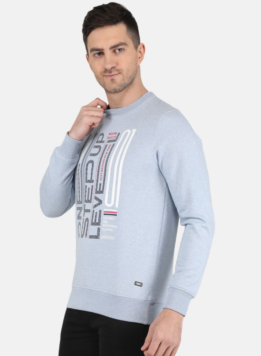 Men Blue Solid Sweatshirt