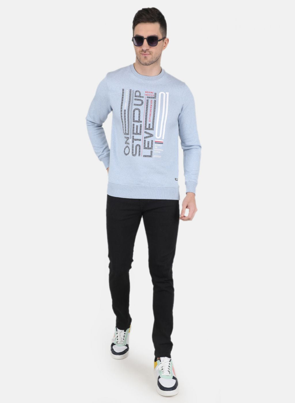 Men Blue Solid Sweatshirt