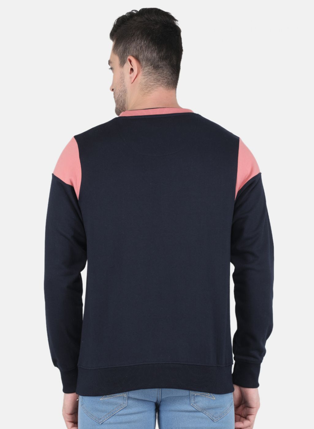 Men Peach Solid Sweatshirt