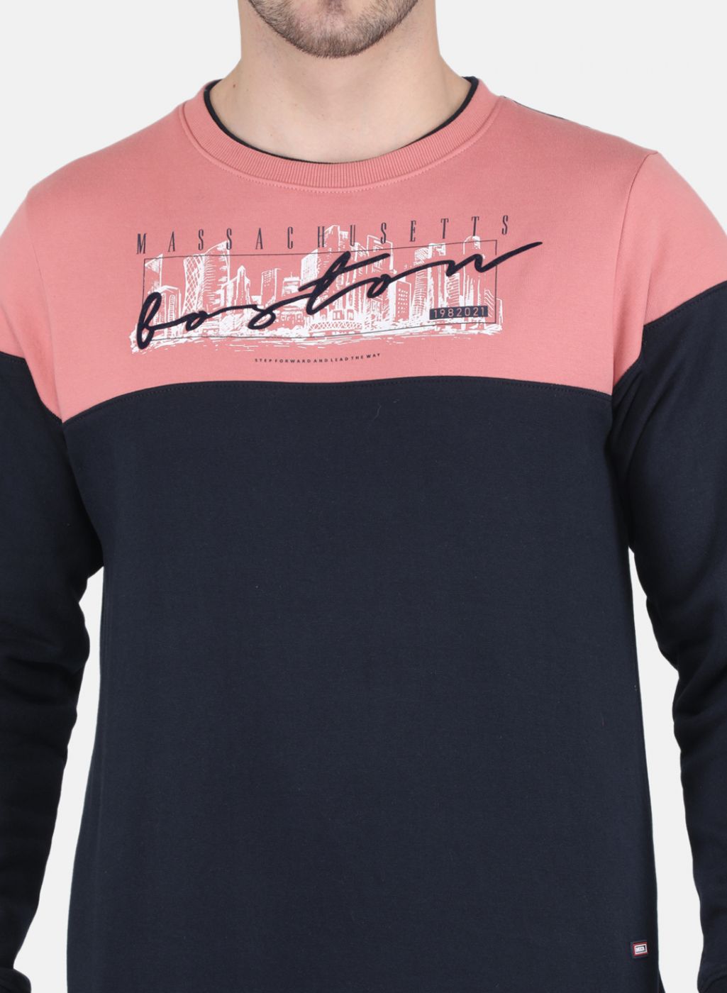Men Peach Solid Sweatshirt
