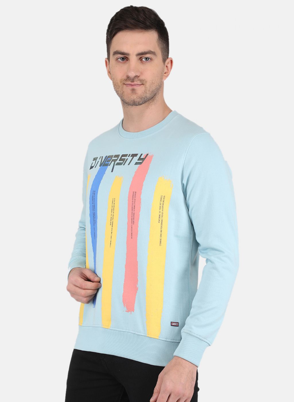 Men Blue Solid Sweatshirt