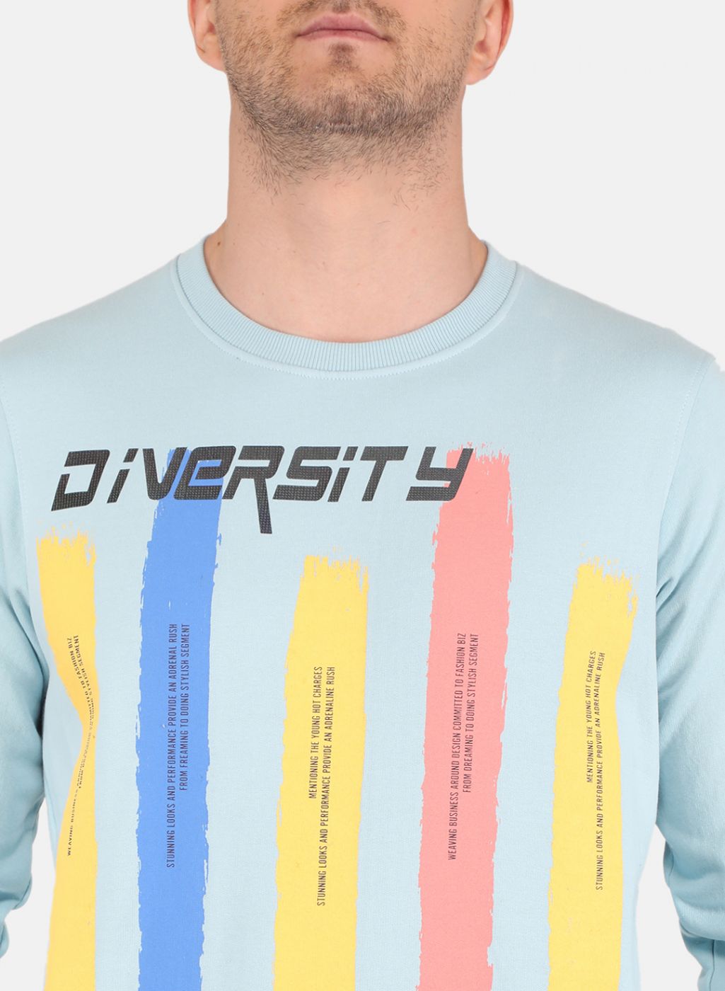 Men Blue Solid Sweatshirt