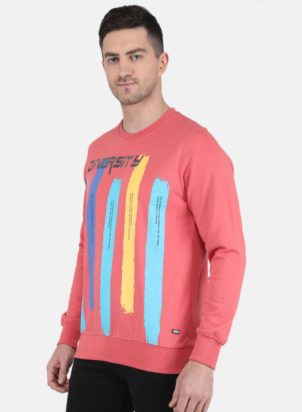 Men Peach Solid Sweatshirt