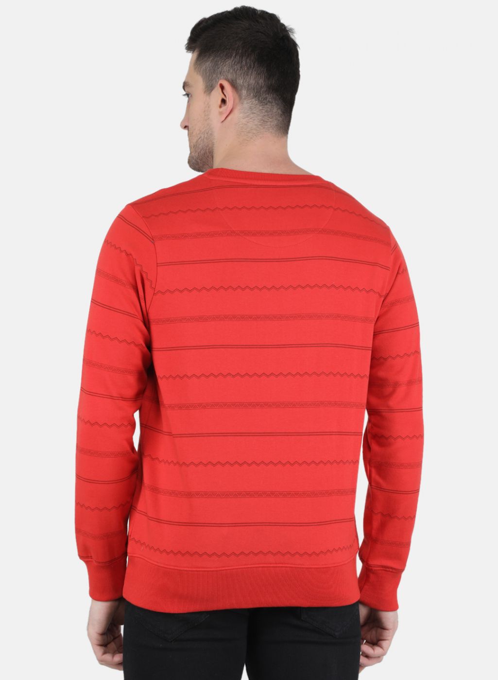 Men Orange Solid Sweatshirt